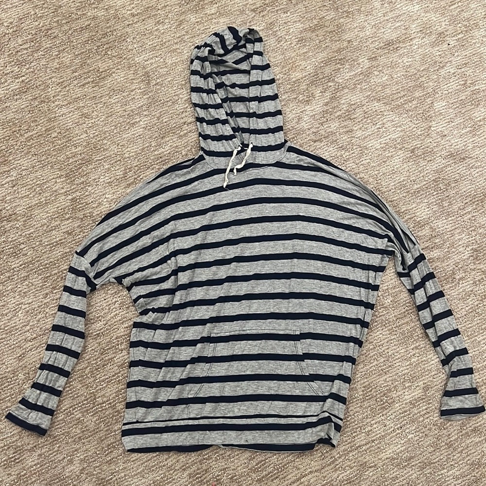 Forever 21- Striped stretchy hoodie- Size S